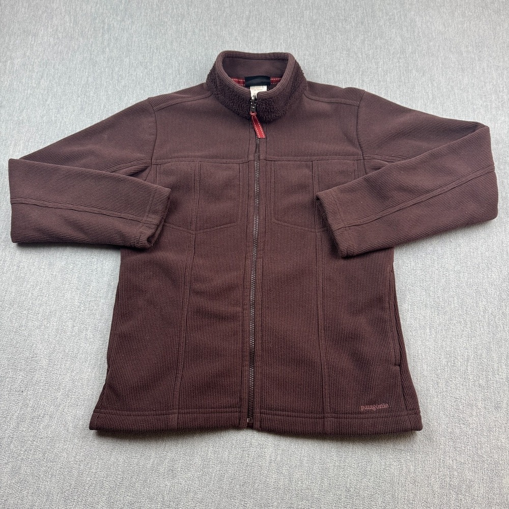 Vintage Patagonia Synchilla‎ Corded Jacket Womens Medium Brown Mock Neck 25365